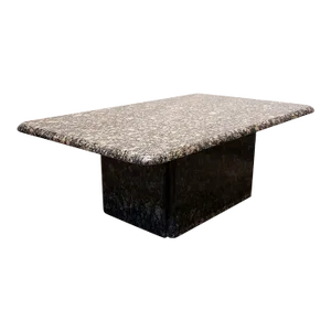 Modern Rounded Edge Rectangular Italian Granite Coffee Table