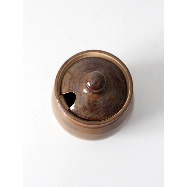 Vintage Handmade Studio Pottery Sugar Bowl For Sale - Image 12 of 15