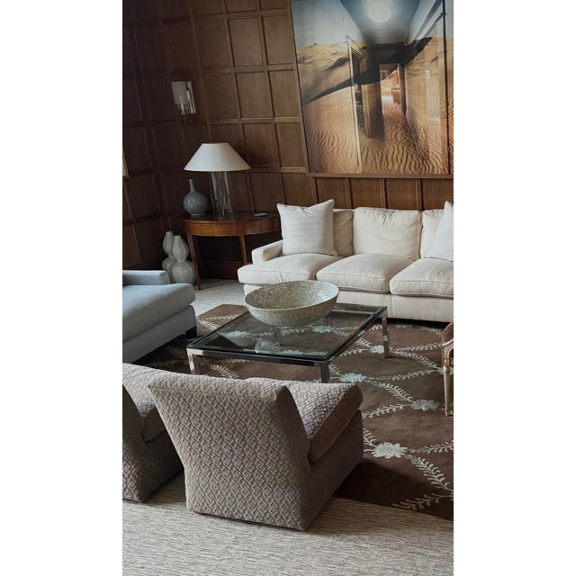 Mid-Century Modern Vintage Modernist Glass and Chrome-Plated Steel Square Coffee Table For Sale - Image 3 of 3