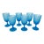 1960s Carlo Moretti Italy Satinato Frosted Blue Glasses - Set of 6 For Sale