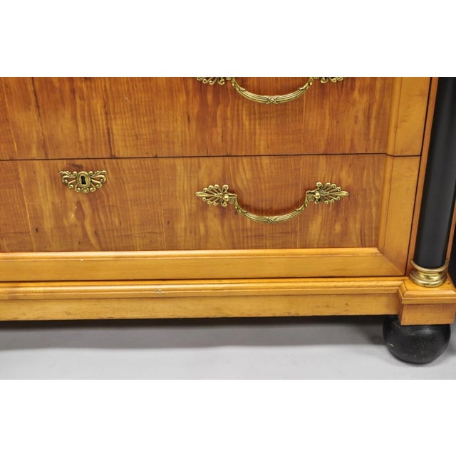 Late 20th Century Thomasville Grand Classics Empire Biedermeier Maple Bachelor Chest Dresser, Pair For Sale - Image 11 of 18