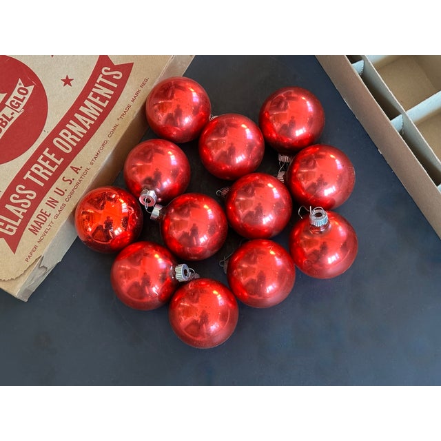 Mid-Century Modern Vintage Mid Century Red Glass Christmas Ornaments For Sale - Image 3 of 15