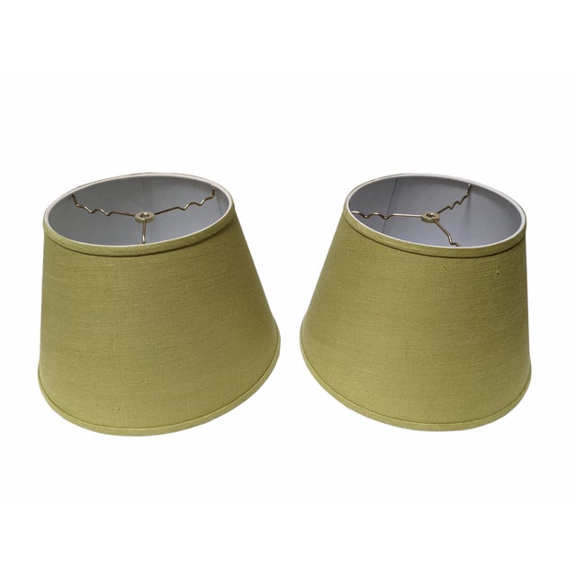 Ballard Designs Lemongrass Green Linen Lamp Shades a Pair Chairish