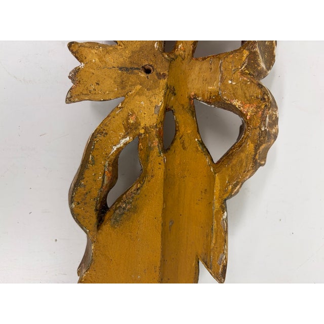 Vintage Carved Giltwood Louis XVI Ribbon Bow & Laurel Wall Ornament – 19" For Sale - Image 10 of 18