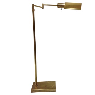 Walter Von Nessen Brass Swing Arm Floor Lamp For Sale