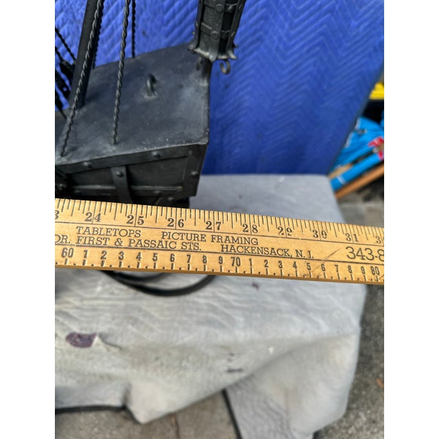 Vintage Hand Forged Black Metal Pirates Ship For Sale - Image 9 of 10
