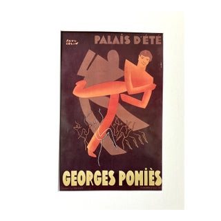 Vintage Paul Colin Print of "Georges Pomies" Poster 14x18 Mat For Sale