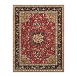 Pasargad Home Tabriz Silk & Wool Area Rug, 5' 1" X 6'11", Red For Sale