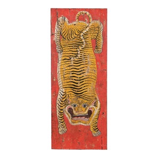 Vintage Indian Painted Panel For Sale