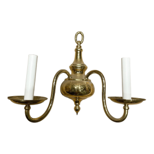Vintage Comonial Style Solid Brass Wall Sconce 2 Light