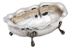 Hammered Silver Candy Box with Four Raised Support Feet