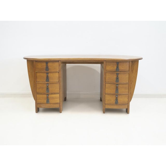 Swedish Art Nouveau Style Writing Desk in Oak, 1930s For Sale - Image 18 of 18