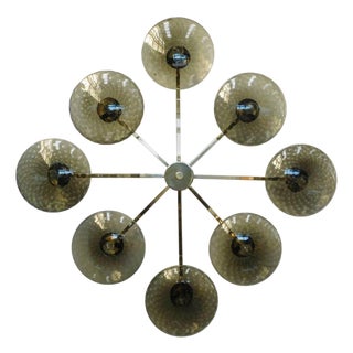 21st Century Otto Polished Brass Smoky Bubbles Murano Glass Flush Mount by Fabio LTD For Sale