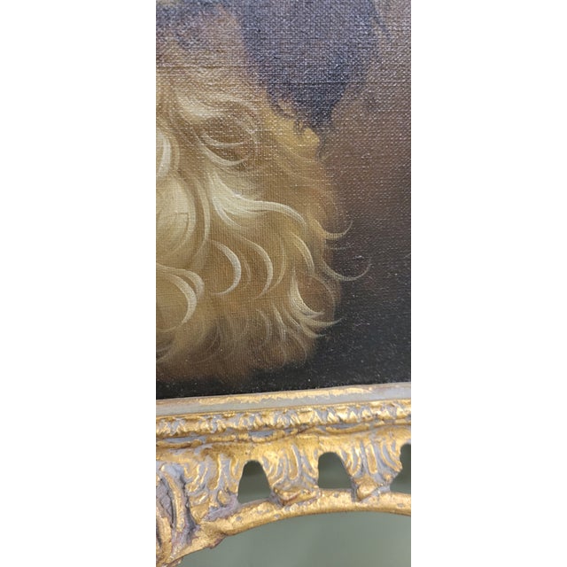 Brown 1980s Oil Painting After Samuel Giles by Chelsea House Cavalier Spaniel For Sale - Image 8 of 9