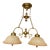 Vintage-Style 2-Light Brass Island Chandelier For Sale