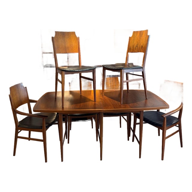 Mid 20th Century Attributed to Paul McCobb for Lane Rosewood “Delineator” Mid Century Modern Dining Set With 6 Chairs For Sale