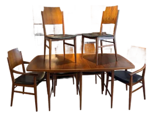 Mid 20th Century Attributed to Paul McCobb for Lane Rosewood “Delineator” Mid Century Modern Dining Set With 6 Chairs