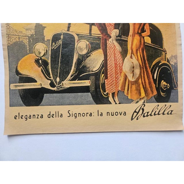 Art Deco Fiat Automobile Advertising Poster, 1930s For Sale - Image 4 of 8