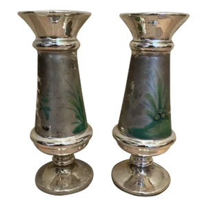 Early 20th Century Mercury Glass Urns - Set of 2