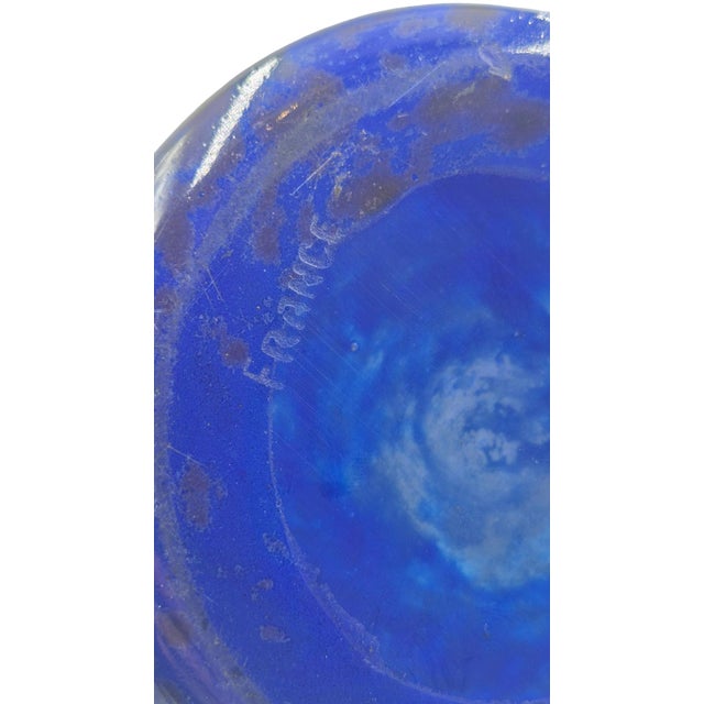 1920s Charder Art Deco Camafeo Vase by Le Verre Français in Vidrio Azul - 32 Cm For Sale - Image 6 of 16