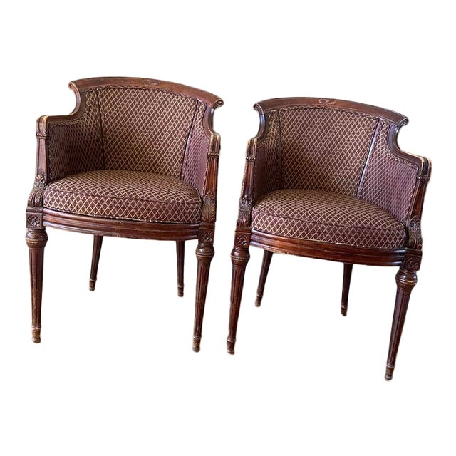 Antique French Louis XVI Style Bergere Chairs For Sale