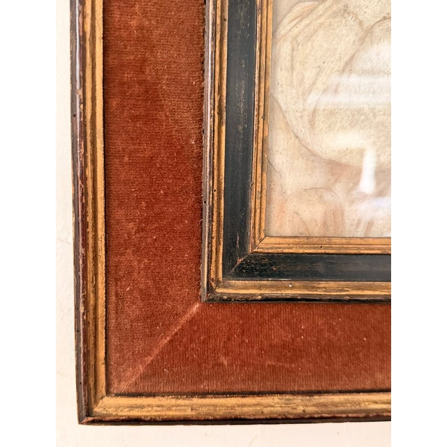English Late 19th Century Portrait of a Lady, Unusual Frame For Sale - Image 4 of 4