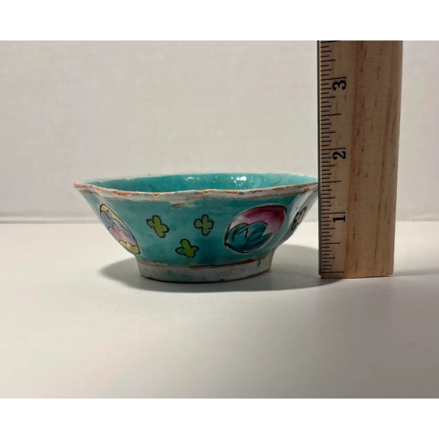 Turquoise Antique Chinese Export Porcelain Qing Dynasty Bowl For Sale - Image 8 of 8