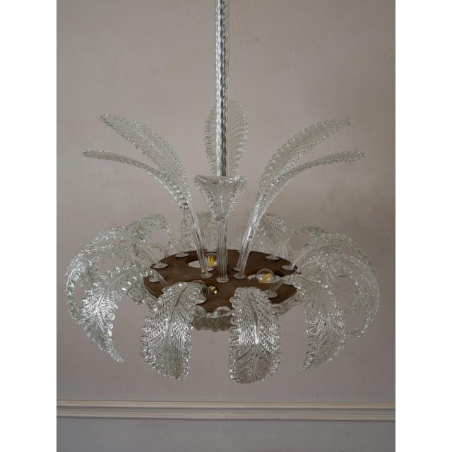 Vintage Art Deco Murano Glass Chandelier with Eighteen Leaves by Ercole Barovier, 1930s For Sale - Image 15 of 18