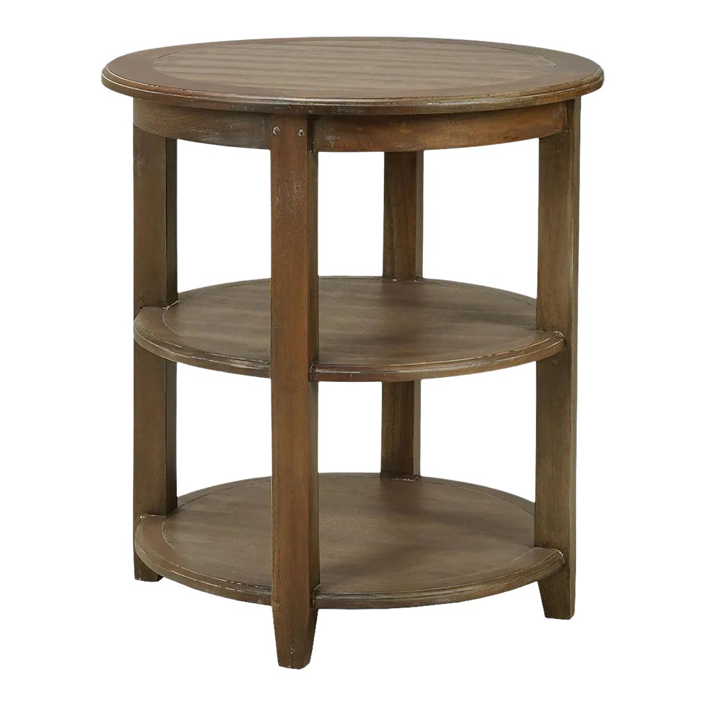 Rustic Round End Table | Chairish