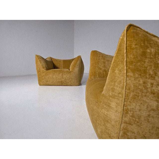 Le Bambole Lounge Chairs in Linen Velvet by Mario Bellini for C&B Italia, 1970s, Set of 2 For Sale - Image 10 of 11
