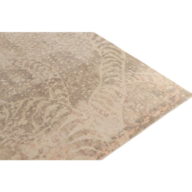 2010s Distressed Style Abstract Rug in Beige-Brown & Gray Pattern by Rug & Kilim For Sale - Image 5 of 6