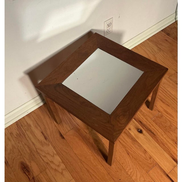 Mid-Century Modern Vintage Infinity Led End Table Accent Side Walnut Table, Circa 1960s For Sale - Image 3 of 12