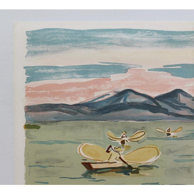 1960s Yves Brayer, Mexican Fishermen in Lake Patzcuaro, Lithograph, 1963, Framed For Sale - Image 5 of 18
