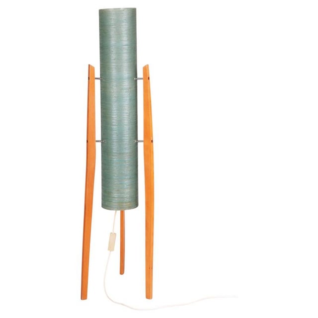 Wood Mid-Century Modern Floor Lamp in Beech by Novoplast Sereď, Czech, 1960s For Sale - Image 7 of 7