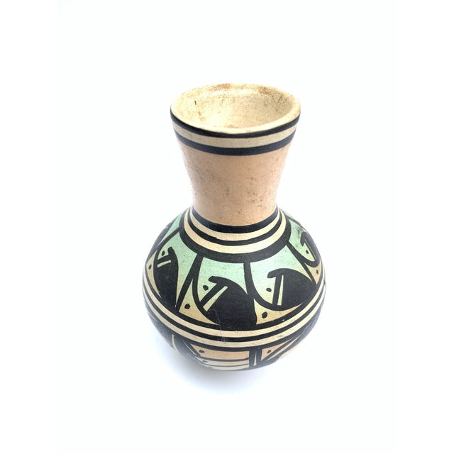 Native American Small Vintage Navajo Painted Vase Pot For Sale - Image 3 of 7