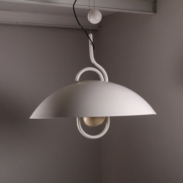 Moon Dome Metal Pendant Lamp by Elio Martinelli for Martinelli Luce, 1980s For Sale - Image 12 of 12