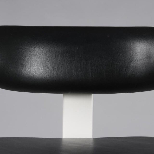 Italian Black Faux Leather Lounge Chair, 1960s For Sale - Image 4 of 11