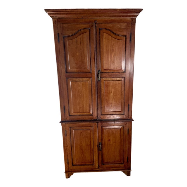 Early American Oak Cabinet Armoire c.1850–1880 Primitive Cupboard For Sale