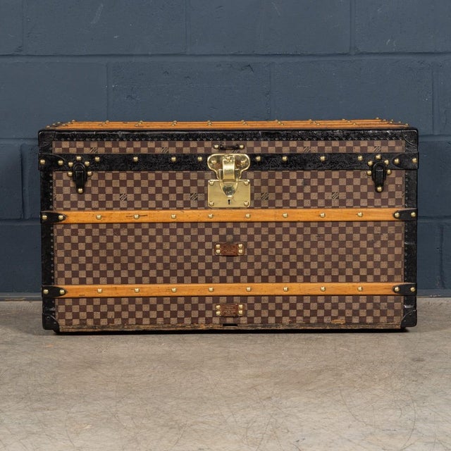 Louis Vuitton Antique Trunk in Damier Canvas from Louis Vuitton, France, 1900 For Sale - Image 4 of 18