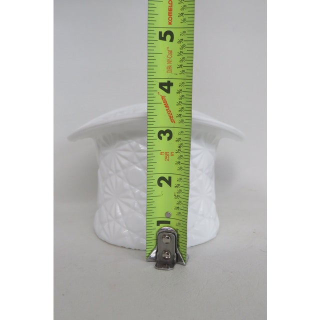 Fenton Daisy and Button Top Hat Vintage Milk Glass Figurine Vase Cup 4769b For Sale - Image 10 of 13