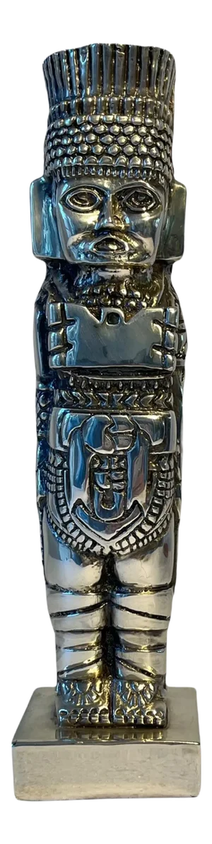 Vintage Late 20th Century d'Argenta Mayan Aztec Warrior Silver Sculpture