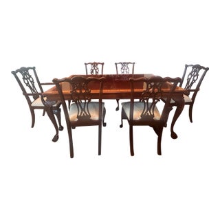 Ethan Allen Mahogany Dining Room Table and Chairs For Sale