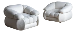 20th Century Pair of White Lounge Chairs by Adriano Piazzesi, Italy