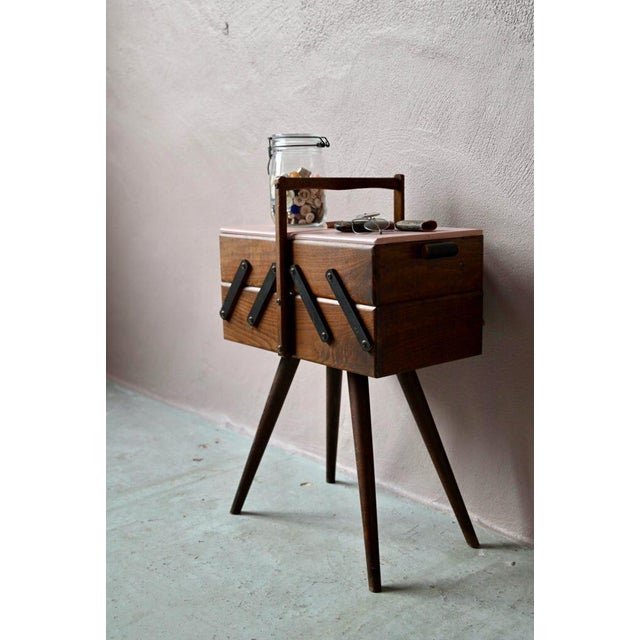 Wood French Sewing Cabinet with Compass Feet, 1960s For Sale - Image 7 of 17