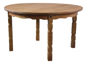 Vintage Danish Modern Round Oak Table in the style of H. Kjærnulf, 1960s