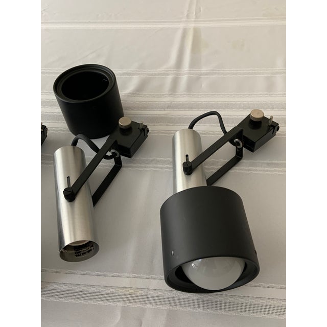 MidCentury Modern Lightolier Satin Aluminum Cylinder Spot Track Lights