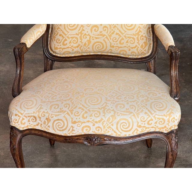 Pair of 19th Century French Armchairs With Carved Floral Crests For Sale - Image 9 of 12