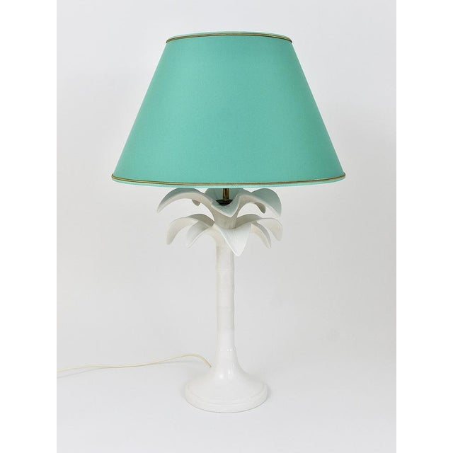 White Palm Tree Faux Bamboo Table Lamp from Tommaso Barbi, Italy, 1970s For Sale - Image 12 of 18
