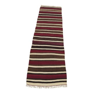 1960s Turkish Red Striped Kilim Runner Rug For Sale