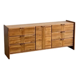 1980s Post Modern Triple Dresser in Oak For Sale
